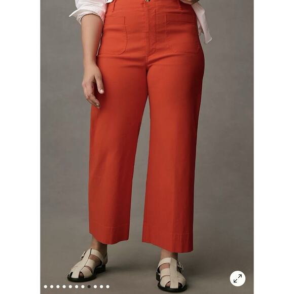 Maeve Anthropologie The Colette Red Pants Plus Size 20 W Cropped - Picture 2 of 12